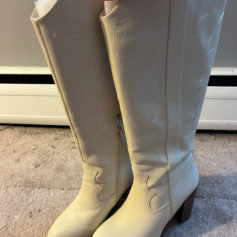Altar'd State Cream Heeled Boots